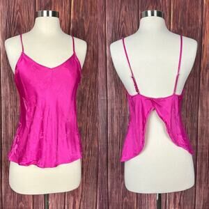 Victoria's Secret Pink Cami Tank Open Back Adjustable Straps Satin Size Small S
